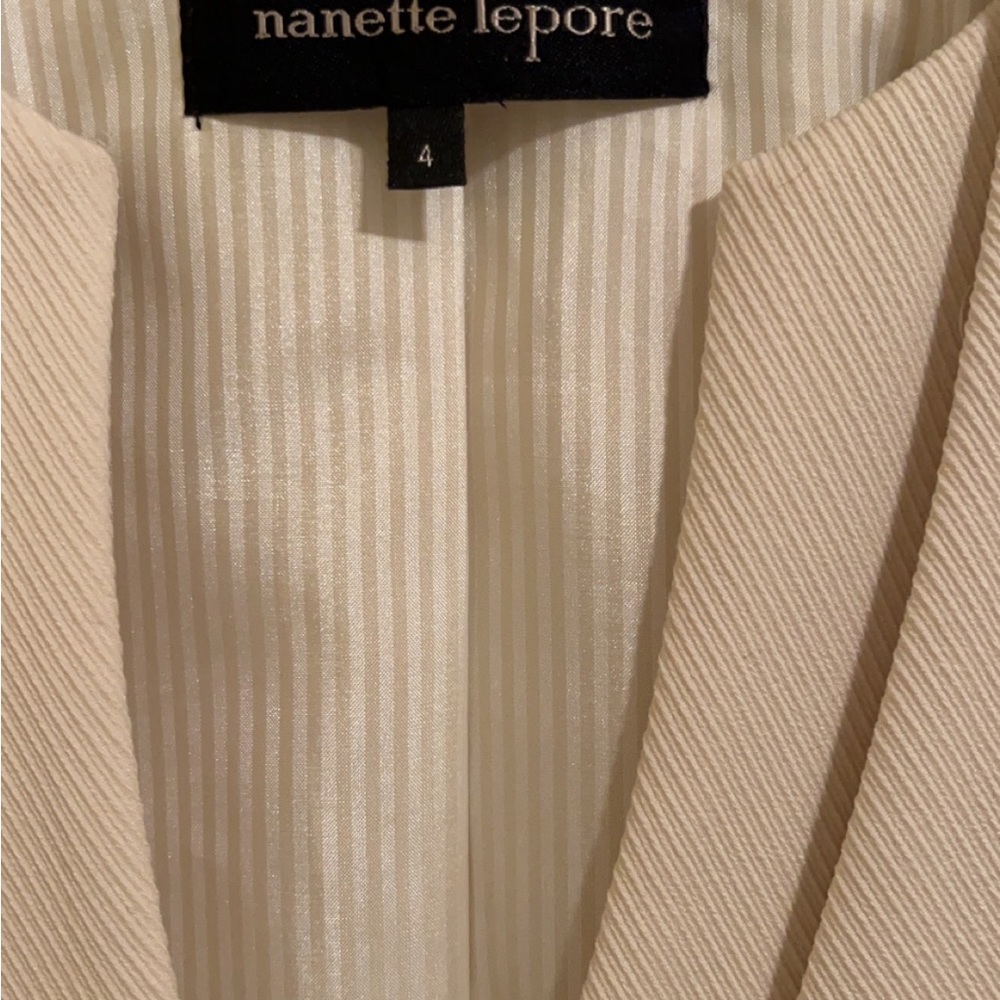 Nanette Lepore cream blazer “Casino Royale” mini dress, size 4 - Picture 4 of 4